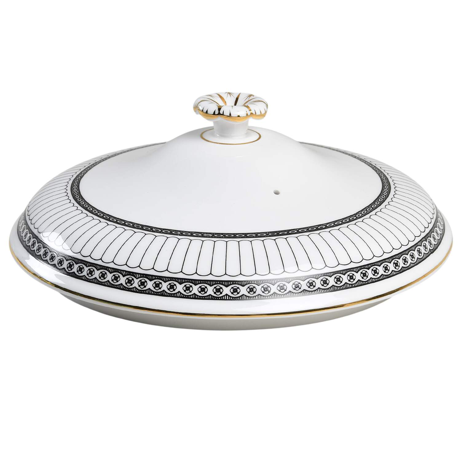 Colonnade Black Lid for Round Vegetable by Wedgwood-1