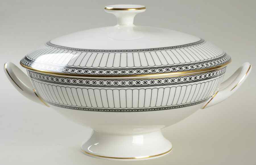 Colonnade Black Round Covered Vegetable by Wedgwood-1
