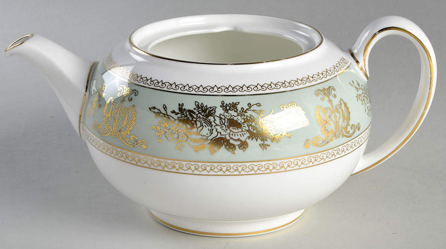Columbia Sage Green Rim Teapot No Lid by Wedgwood-1