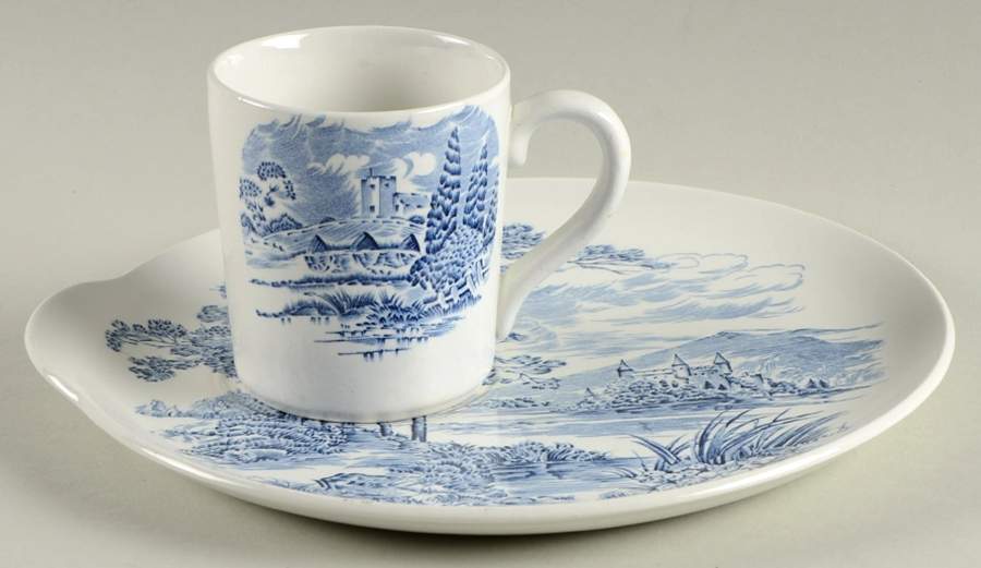 Countryside Blue Snack Plate & Cup Set by Wedgwood-1