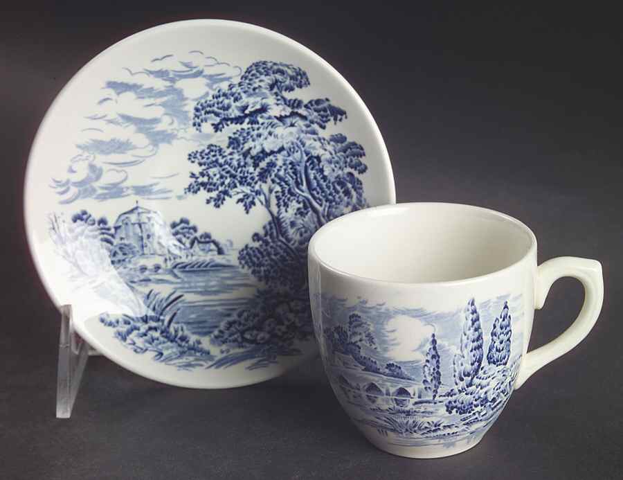 Countryside Blue Flat Demitasse Cup & Saucer Set by Wedgwood-1