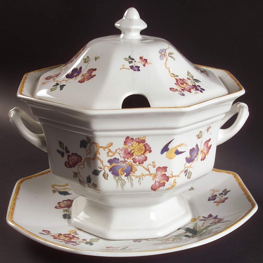 Devon Rose Tureen & Lid w/Underplate by Wedgwood-1