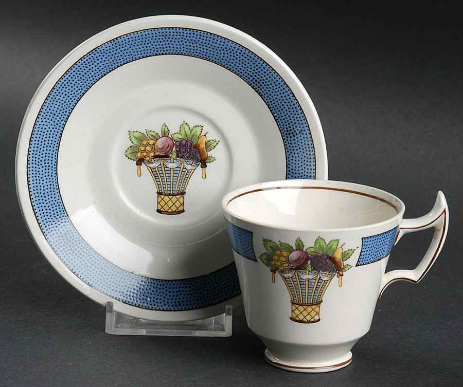 Directoire (Blue Band, Smooth) Footed Demitasse Cup & Saucer Set by Wedgwood-1