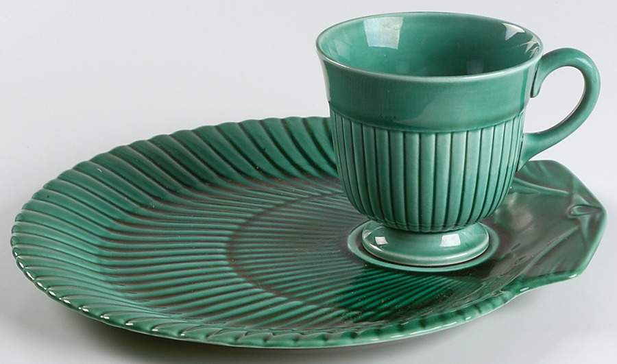 Green Glaze Snack Plate & Cup Set by Wedgwood-1