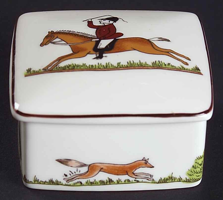 Hunting Scene Square Box with Lid by Wedgwood-1