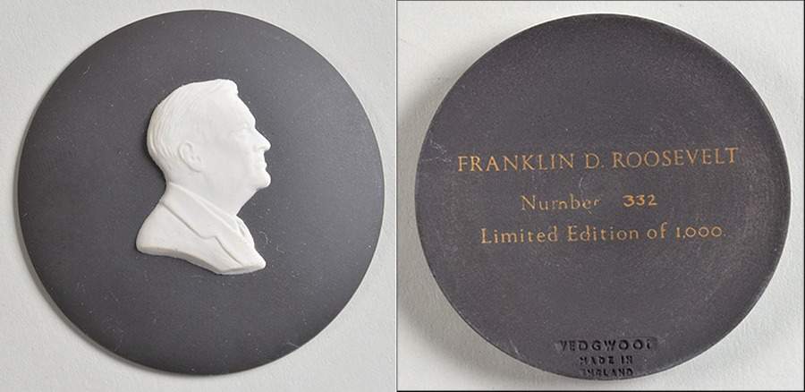 Cream Color on Black Jasperware Plaque by Wedgwood-1