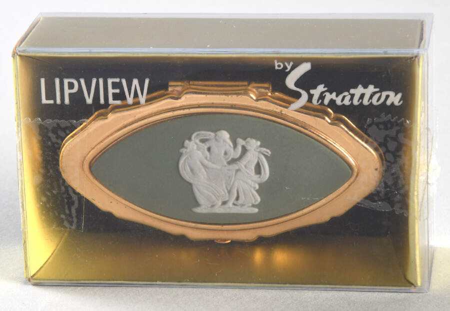 Cream Color on Celadon Jasperware Lipview by Wedgwood-1