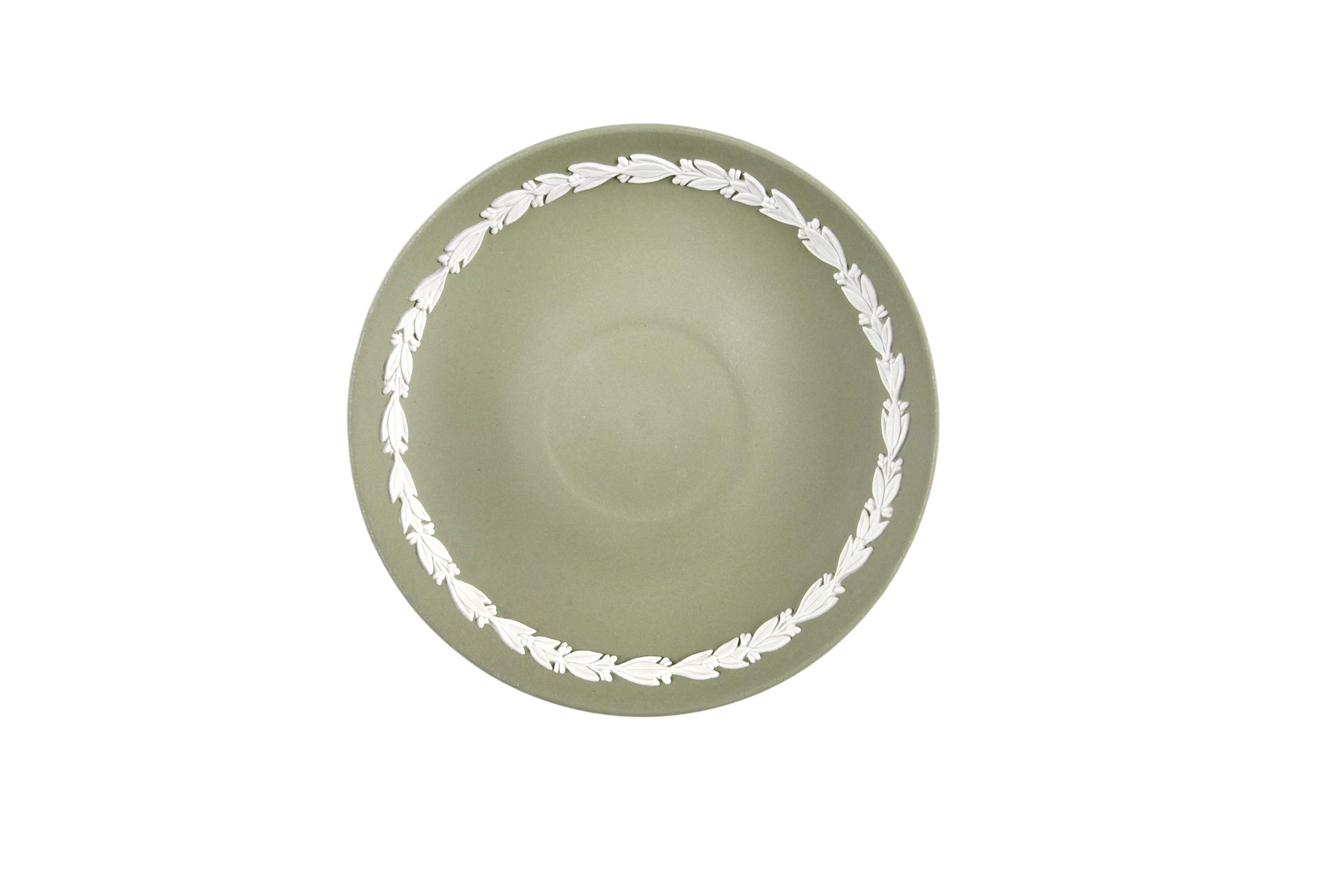 Cream Color on Celadon Jasperware Saucer by Wedgwood-1
