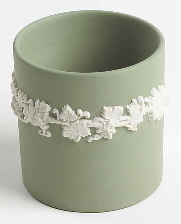 Cream Color on Celadon Jasperware Cigarette Holder by Wedgwood-1