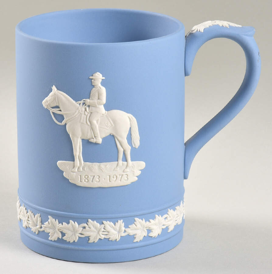 Cream Color on Lavender (Pale Blue) Jasperware Grandmug by Wedgwood-1