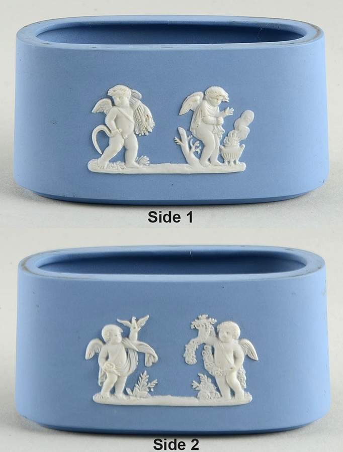 Cream Color on Lavender (Pale Blue) Jasperware Cigarette Lighter-No Element by Wedgwood-1