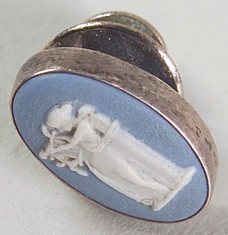 Jasperware Jewelry Sterling Tie Tack by Wedgwood-1