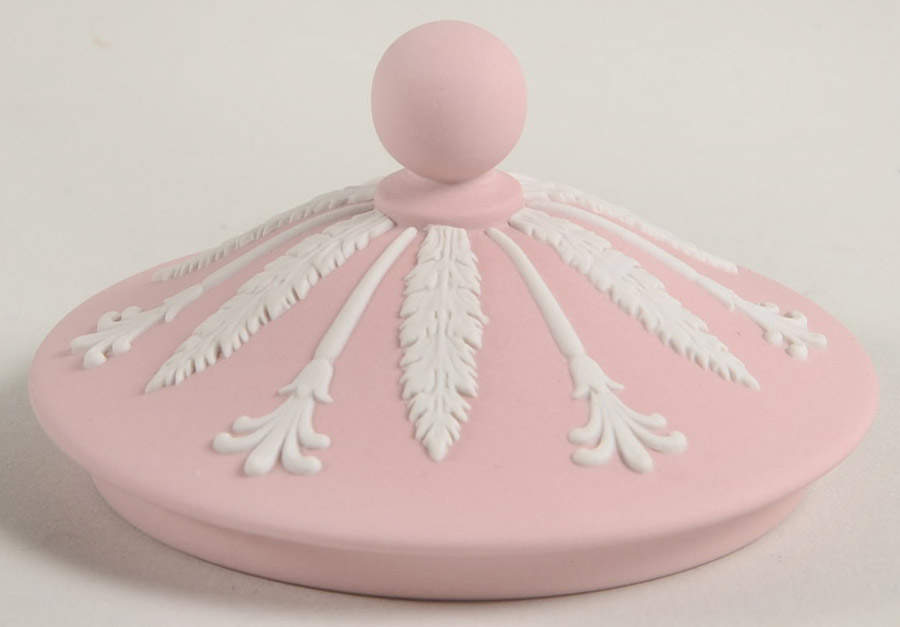 Cream Color on Pink Jasperware Lid for Sugar Bowl by Wedgwood-1