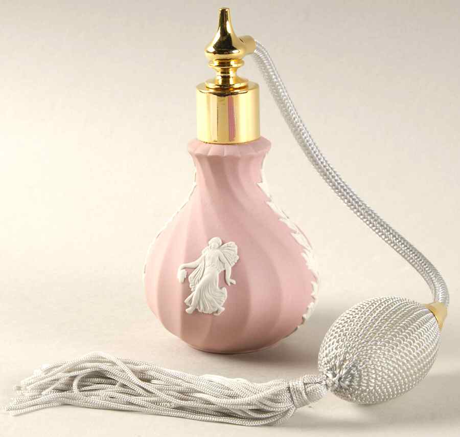 Cream Color on Pink Jasperware Atomizer by Wedgwood-1