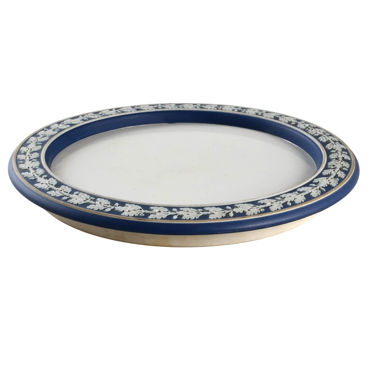 Cream Color on Wedgwood Blue Jasperware Cake Safe No Lid by Wedgwood-1