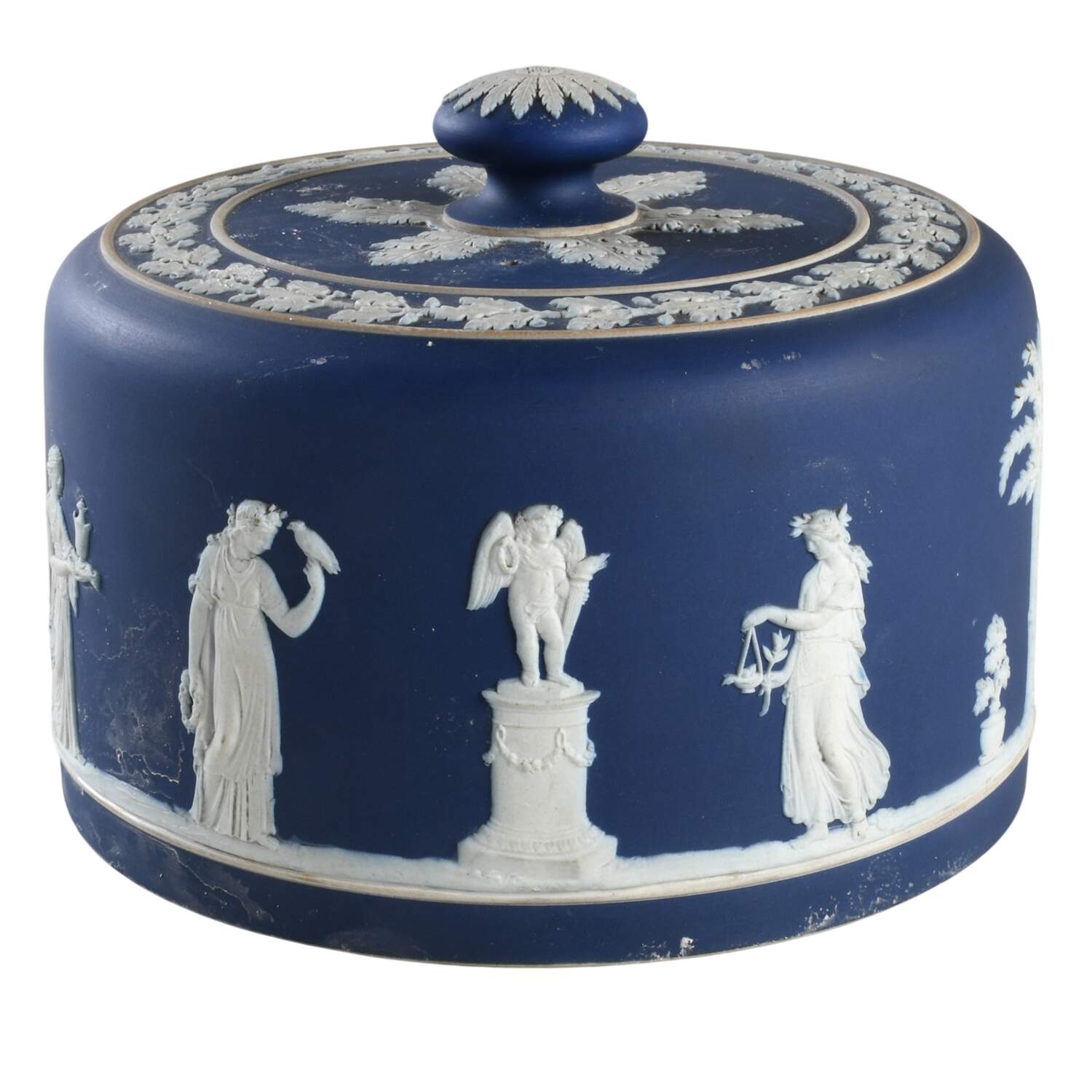 Cream Color on Wedgwood Blue Jasperware Lid for Cake Safe by Wedgwood-1