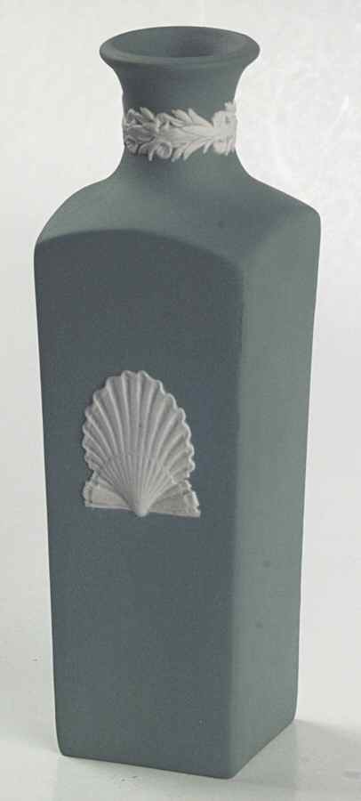 Cream Color on Teal Jasperware Bud Vase by Wedgwood-1