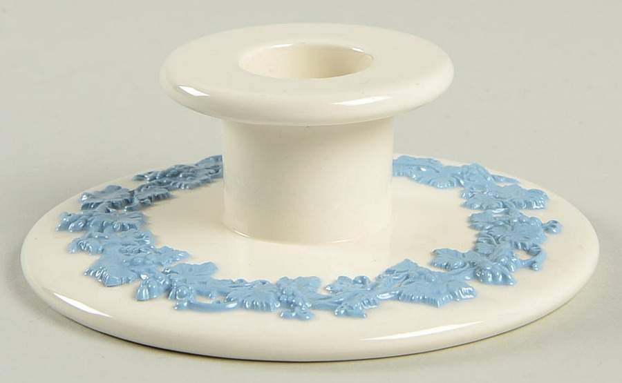 Lavender on Cream Color (Plain) 1" Small Candlestick by Wedgwood-1