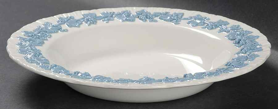 Lavender on Cream Color (Shell Edge) Rim Soup Bowl by Wedgwood-1