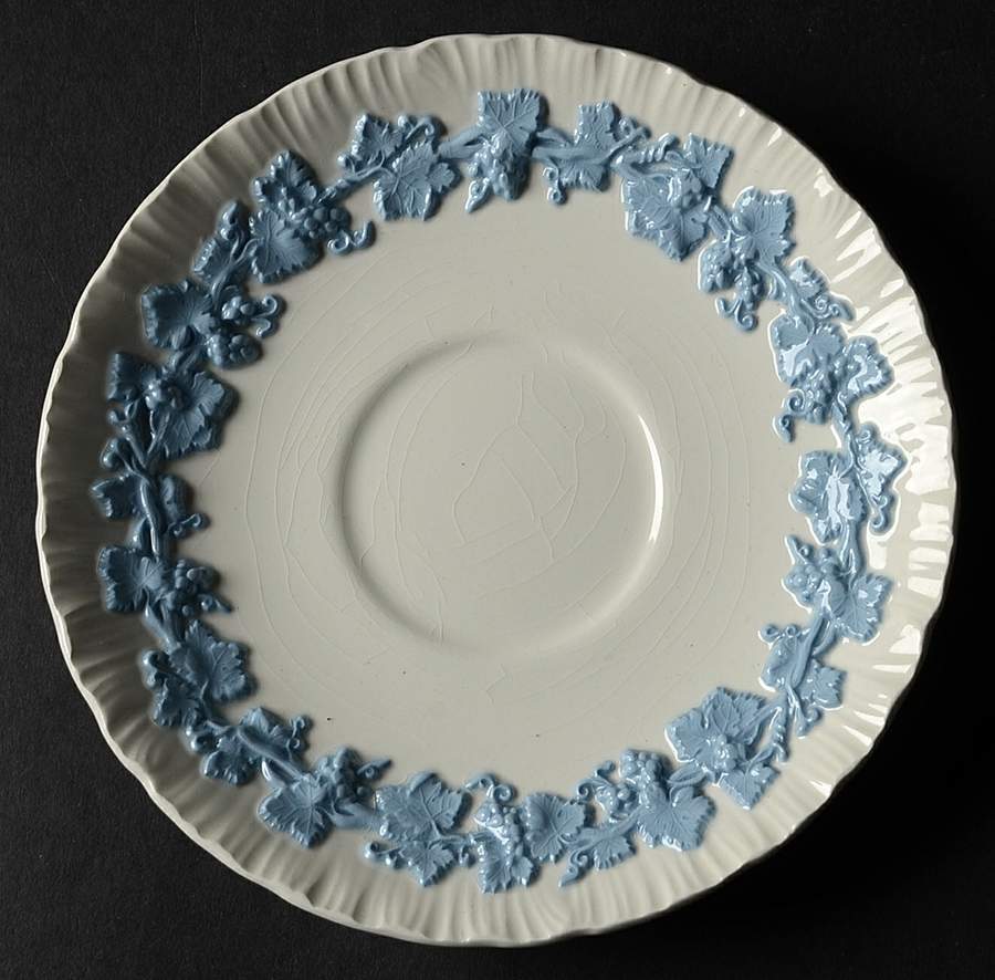 Lavender on Cream Color (Shell Edge) Saucer by Wedgwood-1