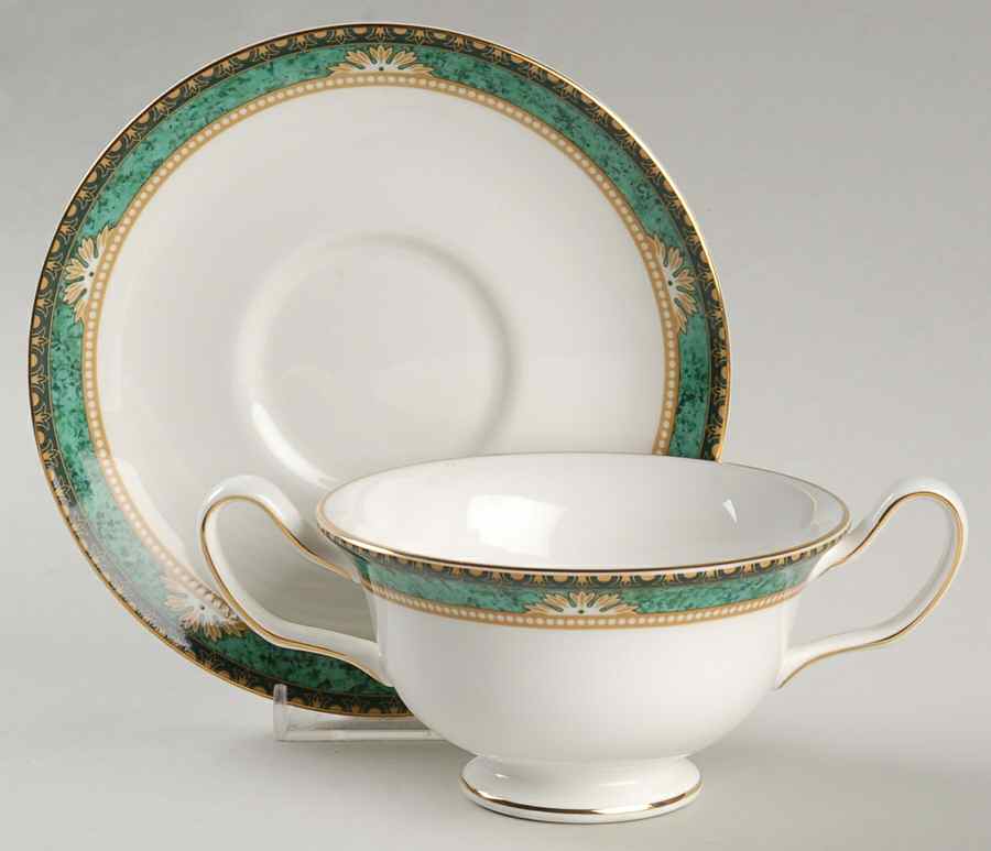 Lambourn Footed Cream Soup Bowl & Saucer Set by Wedgwood-1