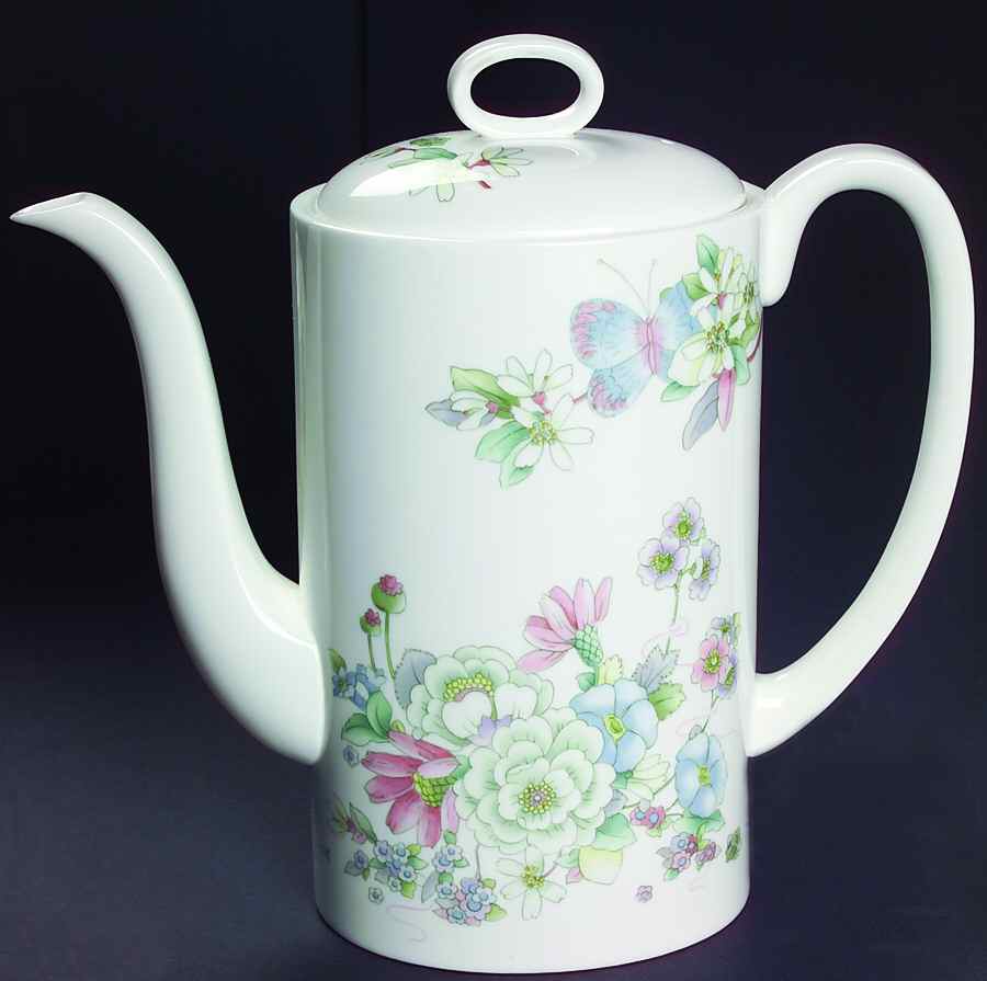 Lemon Tree (Butterflies & Flowers) Coffee Pot & Lid by Wedgwood-1
