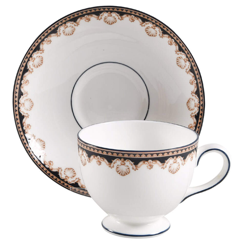Medici Leigh Shape Footed Cup & Saucer Set by Wedgwood-1