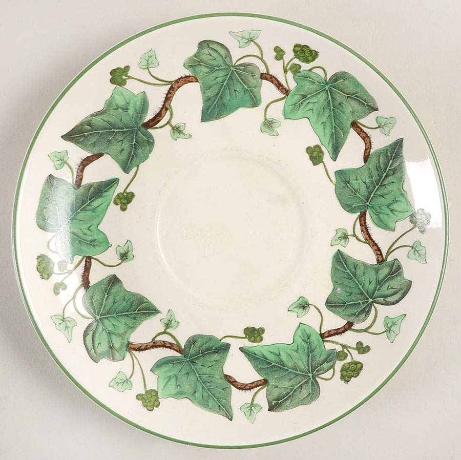 Napoleon Ivy Green (Queen's Ware) Saucer for Cream Soup Bowl by Wedgwood-1