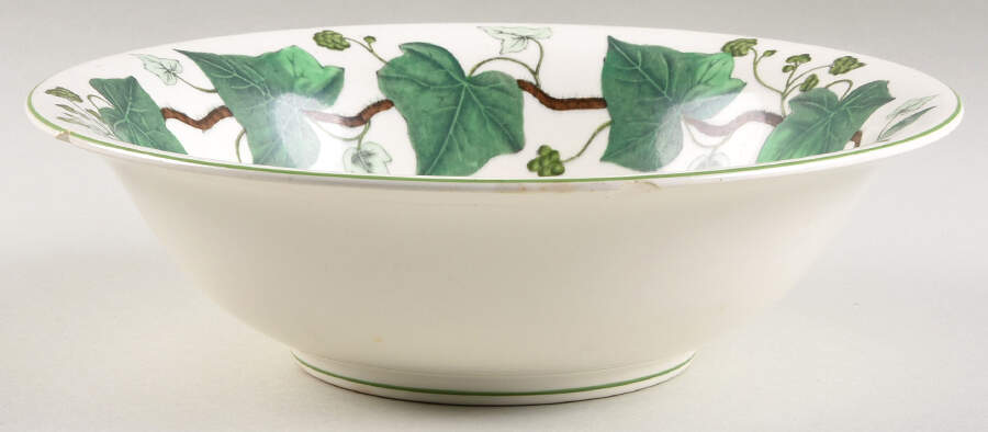 Napoleon Ivy Green (Queen's Ware) 9" Round Vegetable Bowl by Wedgwood-1