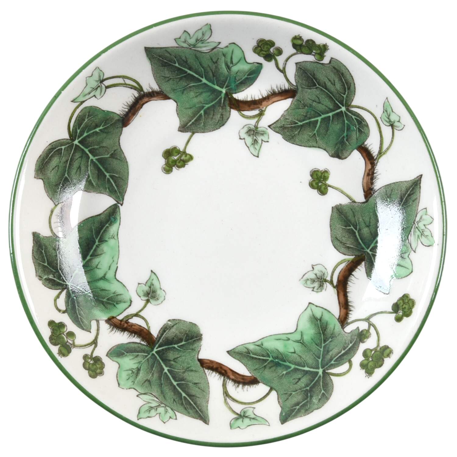 Napoleon Ivy Green (Queen's Ware) Saucer for Bond Shape Demitasse Cup by Wedgwood-1
