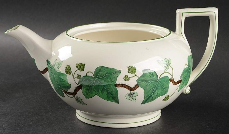 Napoleon Ivy Green (Queen's Ware) Teapot No Lid by Wedgwood-1