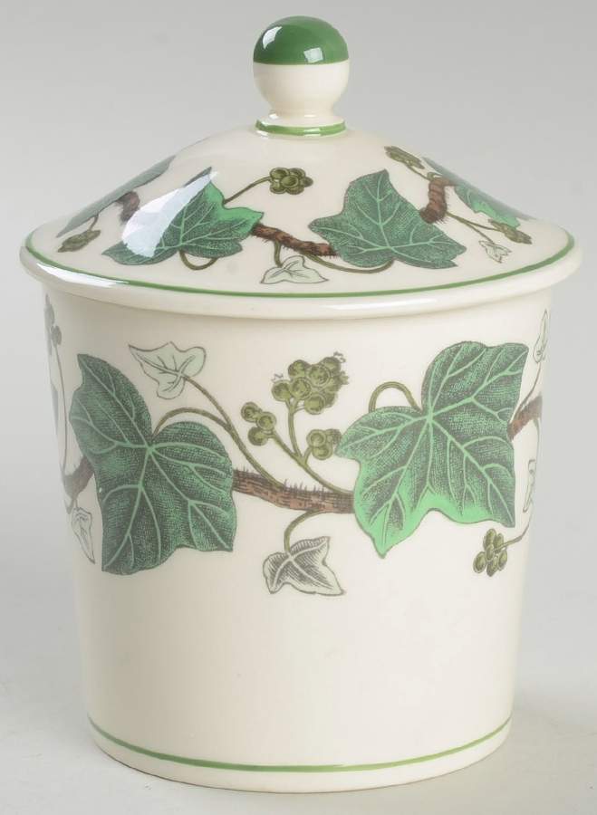 Napoleon Ivy Green (Queen's Ware) Candy Jar & Lid by Wedgwood-1