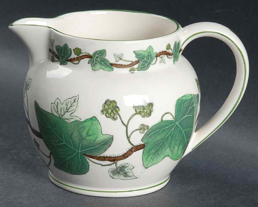 Napoleon Ivy Green (Queen's Ware) Creamer by Wedgwood-1