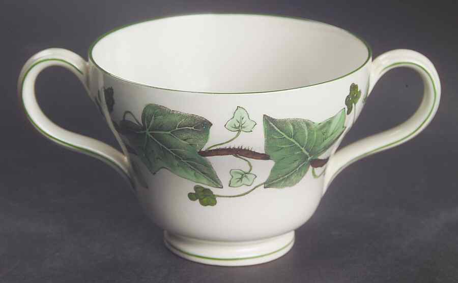 Napoleon Ivy Green (Queen's Ware) Bouillon Cup by Wedgwood-1