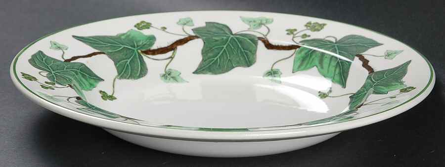 Napoleon Ivy Green (Queen's Ware) Rim Soup Bowl by Wedgwood-1