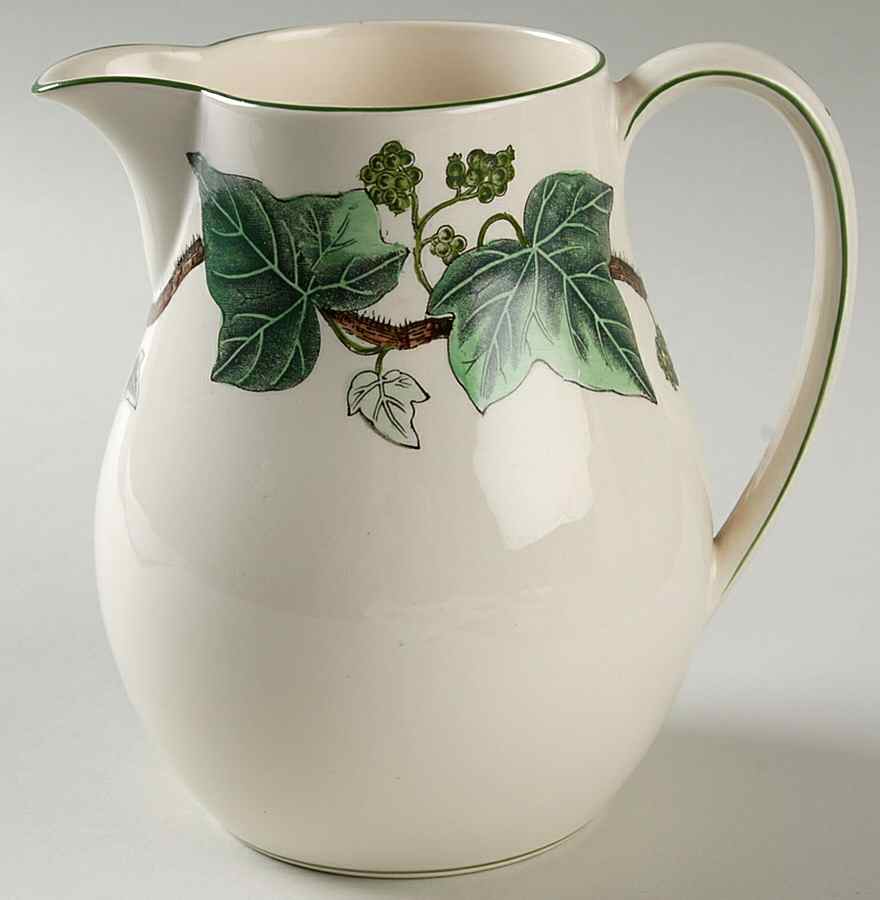 Napoleon Ivy Green (Queen's Ware) Hot Water Jug No Lid by Wedgwood-1