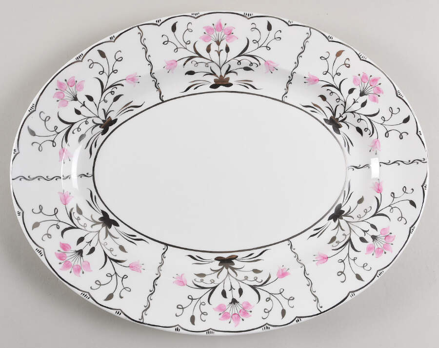 Papyrus Pink 17" Oval Serving Platter by Wedgwood-1
