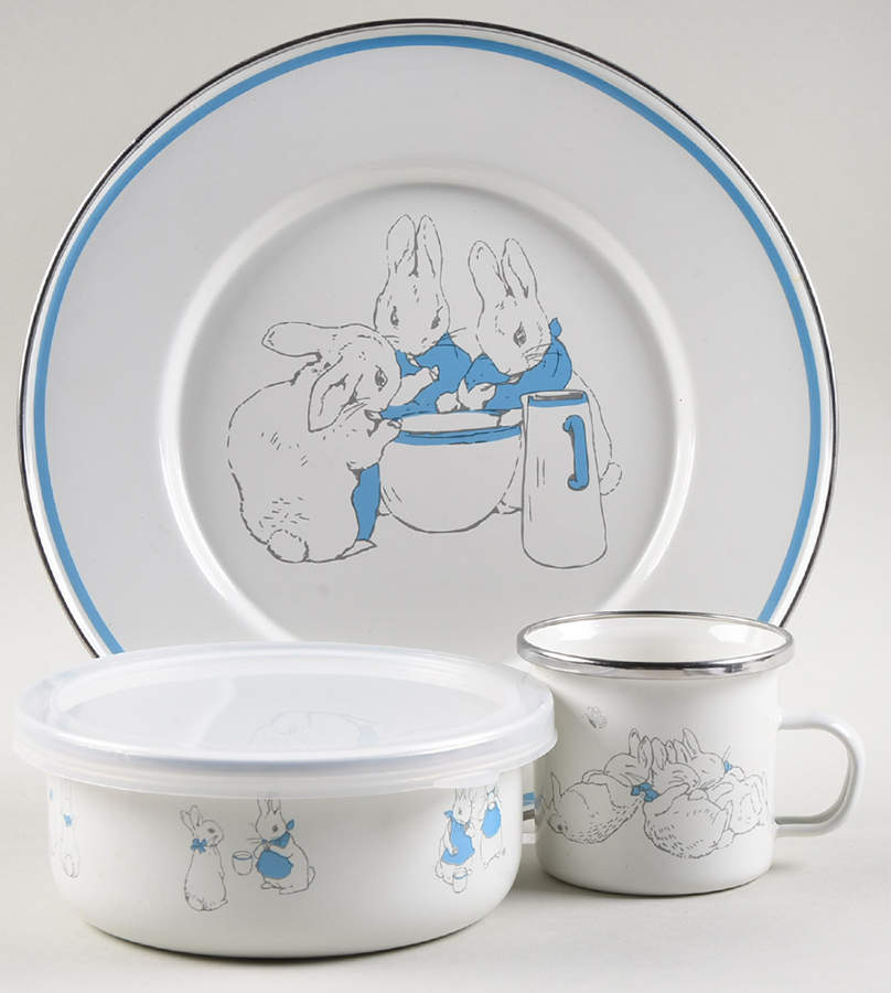 Peter Rabbit (3 Piece) Enamel Child's Set by Golden Rabbit Enamelware-1
