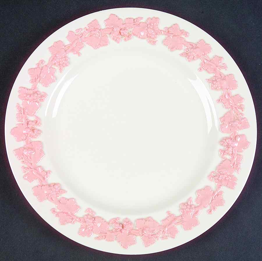 Pink On Cream Color (Plain edge) Salad Plate by Wedgwood-1
