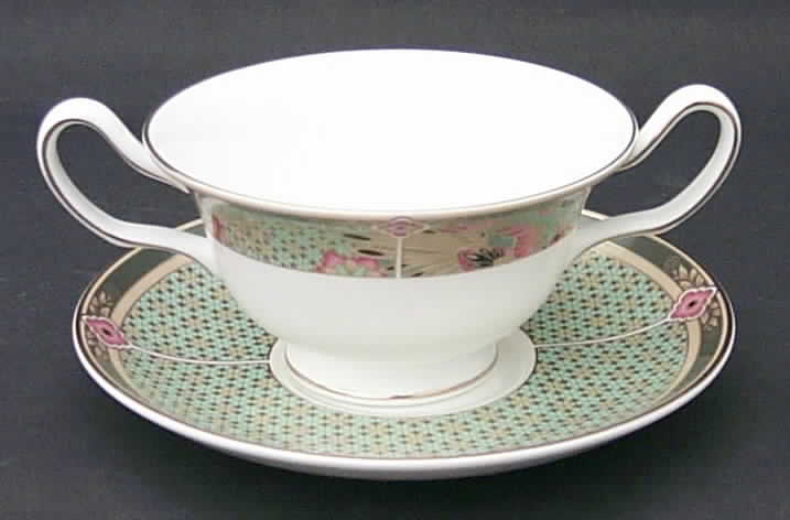 Samarkhand Footed Cream Soup Bowl & Saucer Set by Wedgwood-1