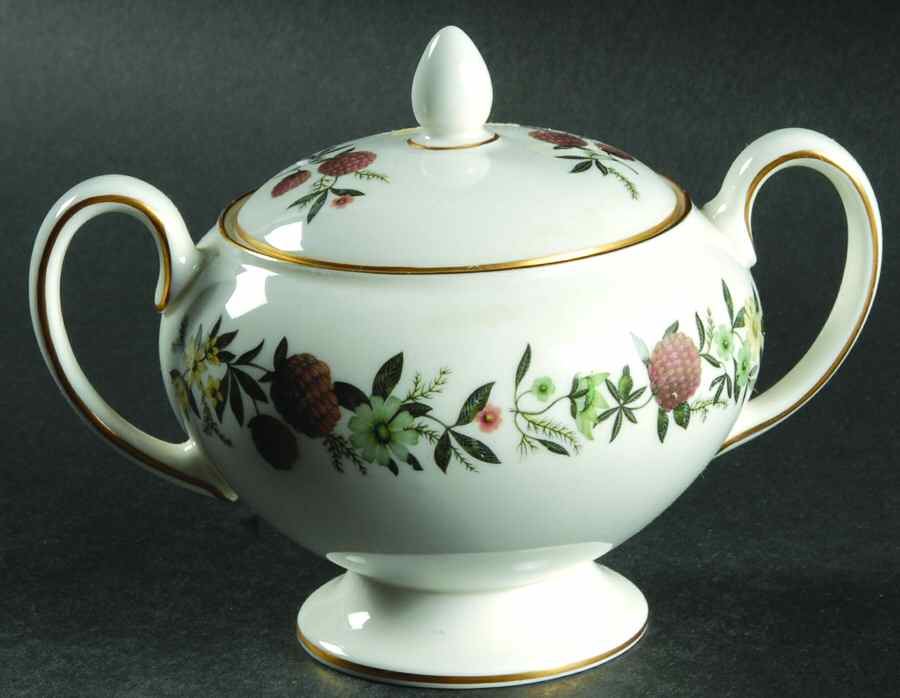 Summer Garland Leigh Shape Sugar Bowl & Lid by Wedgwood-1