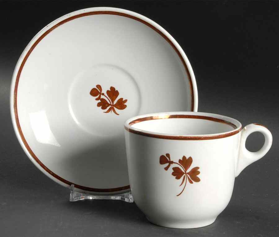 Tea Leaf Flat Cup & Saucer Set by Wedgwood-1