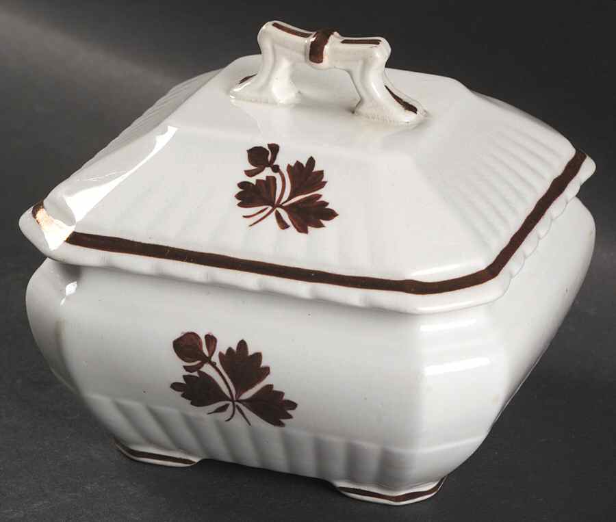 Tea Leaf Square Covered Butter by Wedgwood-1