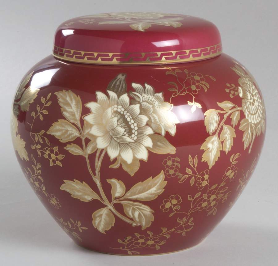 Tonquin Ruby Ginger Jar & Lid by Wedgwood-1
