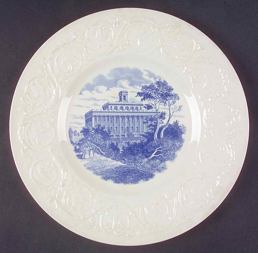 Wesleyan College Blue Dinner Plate by Wedgwood-1