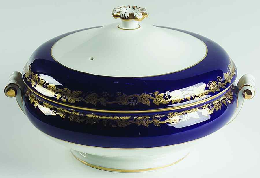 Whitehall (Mazerine Blue Rim) Round Covered Vegetable by Wedgwood-1
