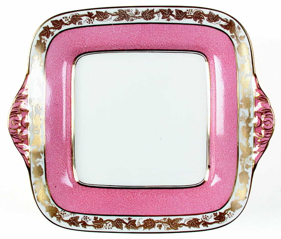 Whitehall (Powder Pink Band) Square Handled Cake Plate by Wedgwood-1