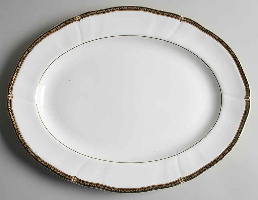 Windsor Black 14" Oval Serving Platter by Wedgwood-1
