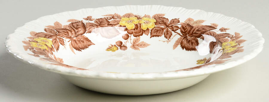 Wildbriar Brown Yellow Rim Soup Bowl by Wedgwood-1