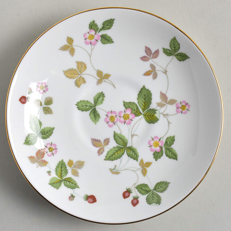 Wild Strawberry (Bone & Oven To Table) Saucer for Peony Shape Footed Cup by Wedgwood-1